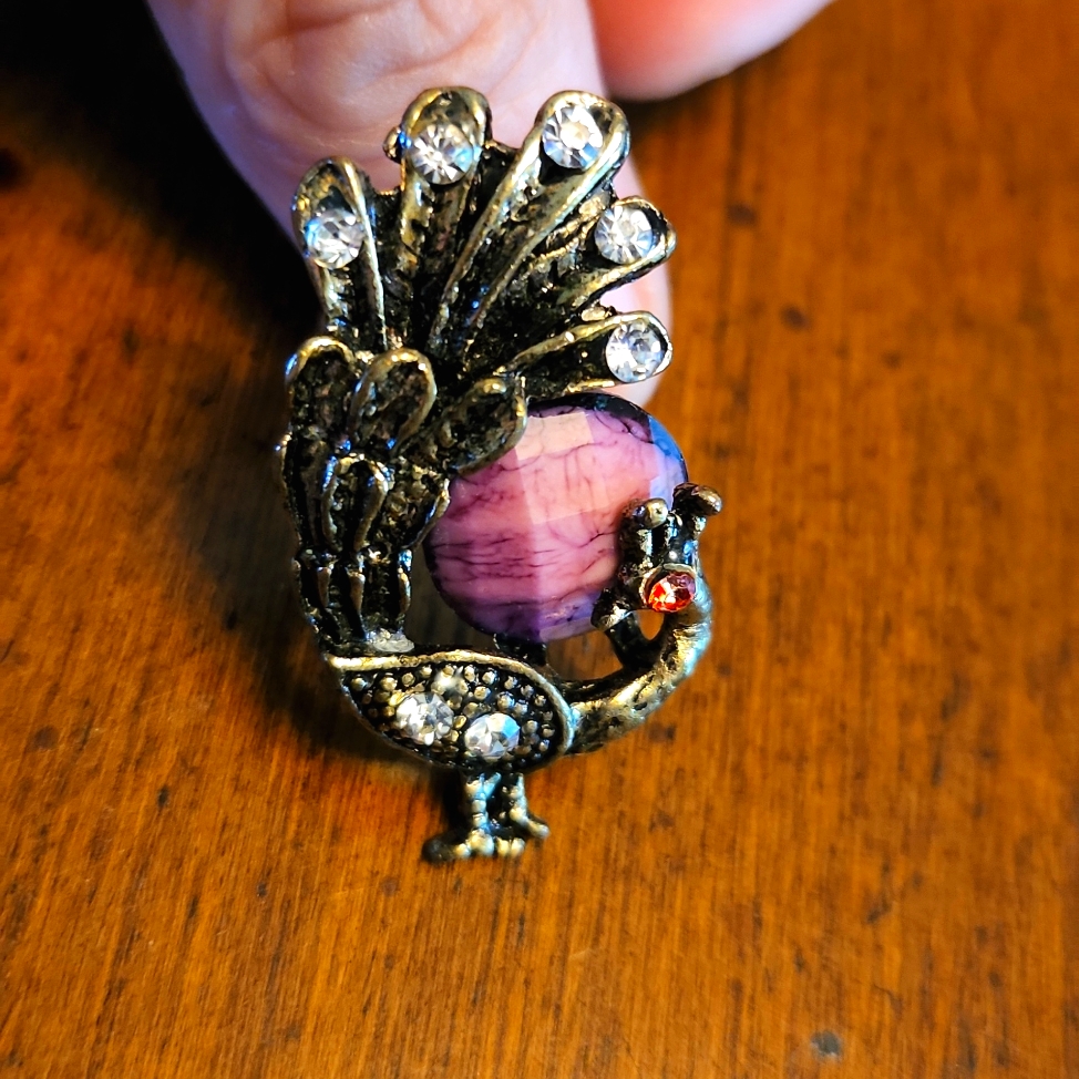 Peacock Adjustable Ring